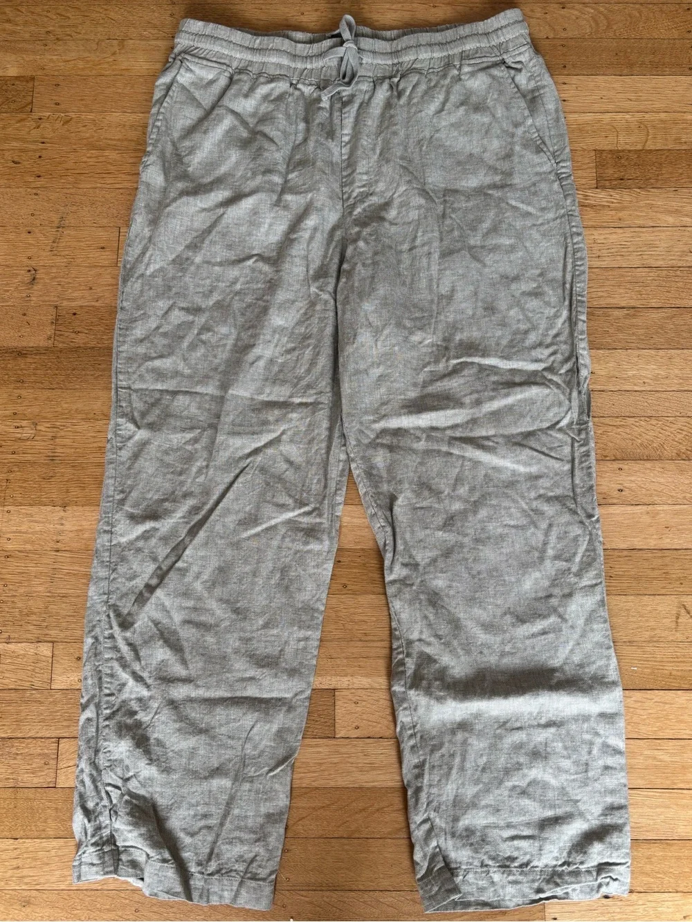 Nova Men's Green Linen Drawstring Casual Pants xxl